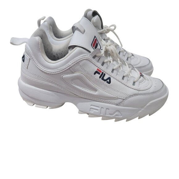 Fila Mens White Synthetic Leather Athletic Shoes Size 12 - Picture 3 of 6